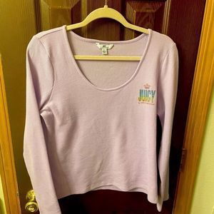 NWT. Juicy Couture waffle 3/4 sleeve tshirt. Size Large. Purple color. Cute fits